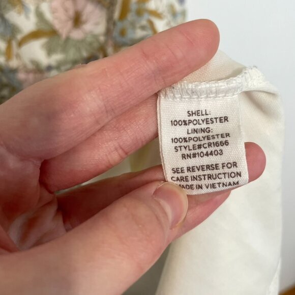 BLU PEPPER May Flowers Ruffled Dress Cream Ivory Etc Floral Cottagecore Babydoll - Picture 10 of 16